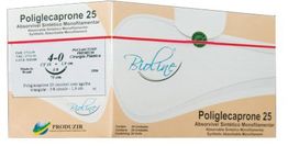 Fio de Sutura Poliglecaprone-25 0 AG 3/8 CIL 3,1 70CM c/24 - Bioline - Todos os Tamanhos 